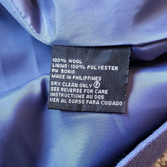 Le Suit Women's 8 Button Periwinkle Blue Lined 100% Wool Blazer Size 20W - Picture 7 of 10